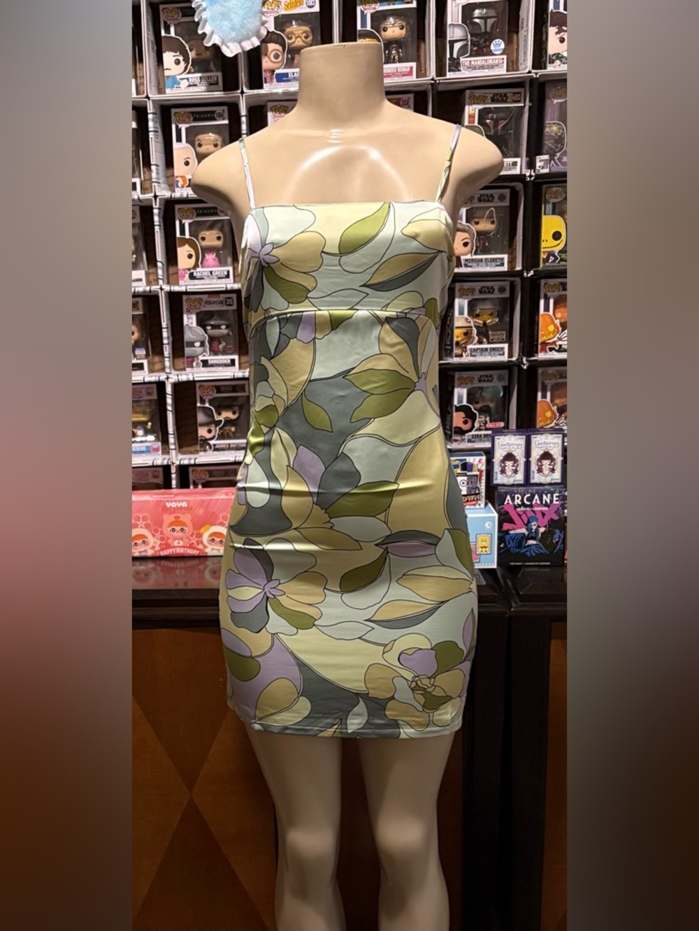 Floral Green and Yellow Dress